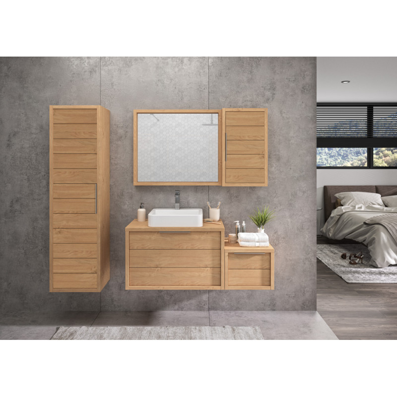 Meuble Sorento 80cm Chêne Kendal – Rangement Salle de Bain


