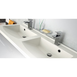 Plan de toilette Flex double vasque blanc 120 cm | ALLIBERT
 Plan de toilette Flex double vasque blanc 120 cm | ALLIBERT