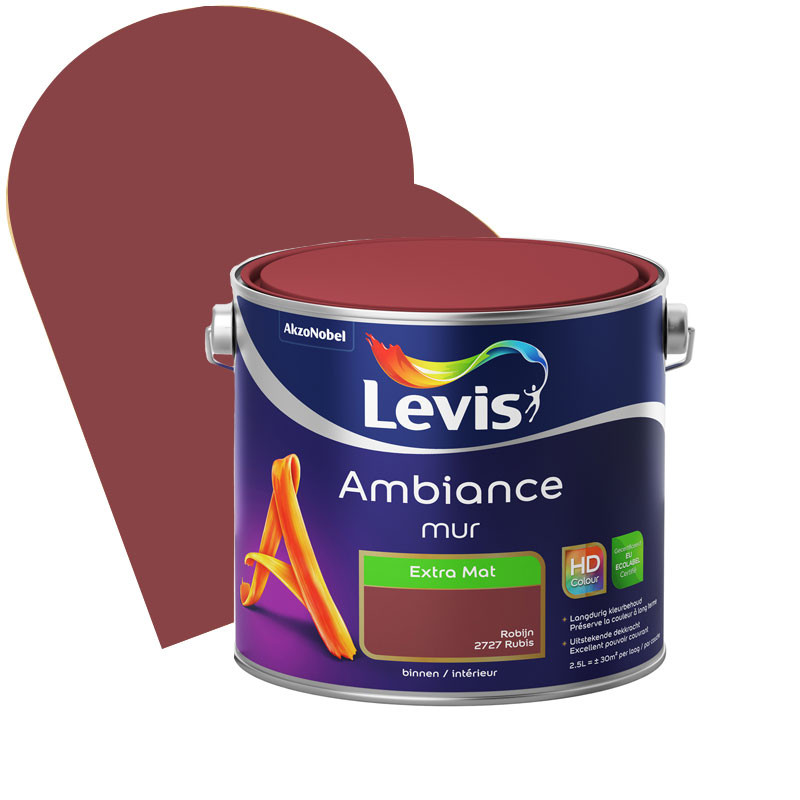 Peinture murale Ambiance Rubis extra mat – Finition parfaite | LEVIS
