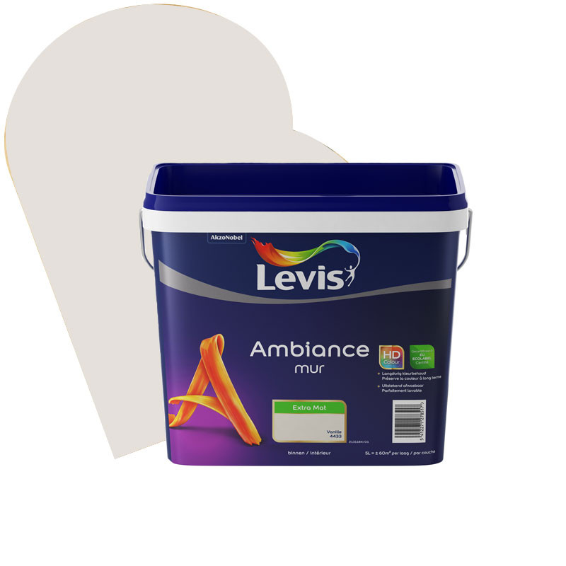 Peinture Ambiance Vanille Extra Mat 5L – Finition Parfaite | LEVIS
 Peinture Ambiance Vanille Extra Mat 5L – Finition Parfaite | LEVIS