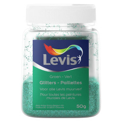 Paillettes Vertes Peinture Murale 50g – Effet Scintillant | LEVIS

