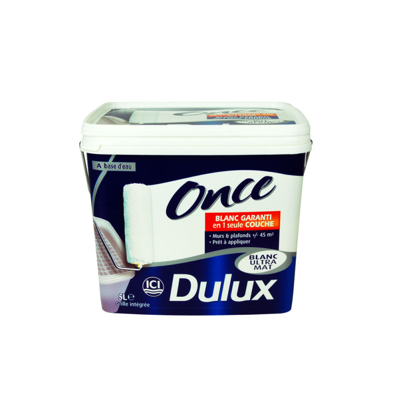 Peinture pour mur et plafond Once 5 L blanc mat DULUX