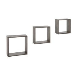 Étagères Murales Chêne Noir 3P – Style & Rangement | PRACTO HOME
