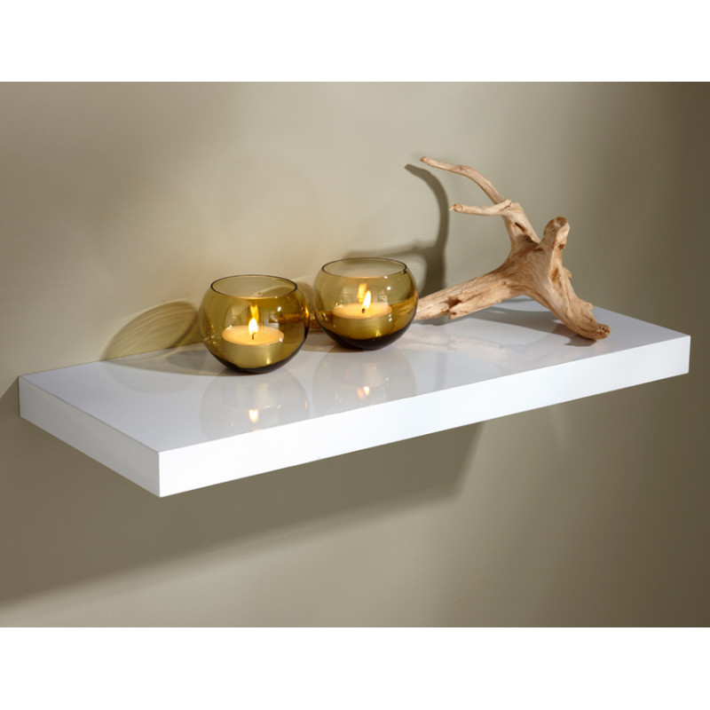 Tablette murale blanche brillante 23 x 23,5 x 3,8 cm PRACTO HOME