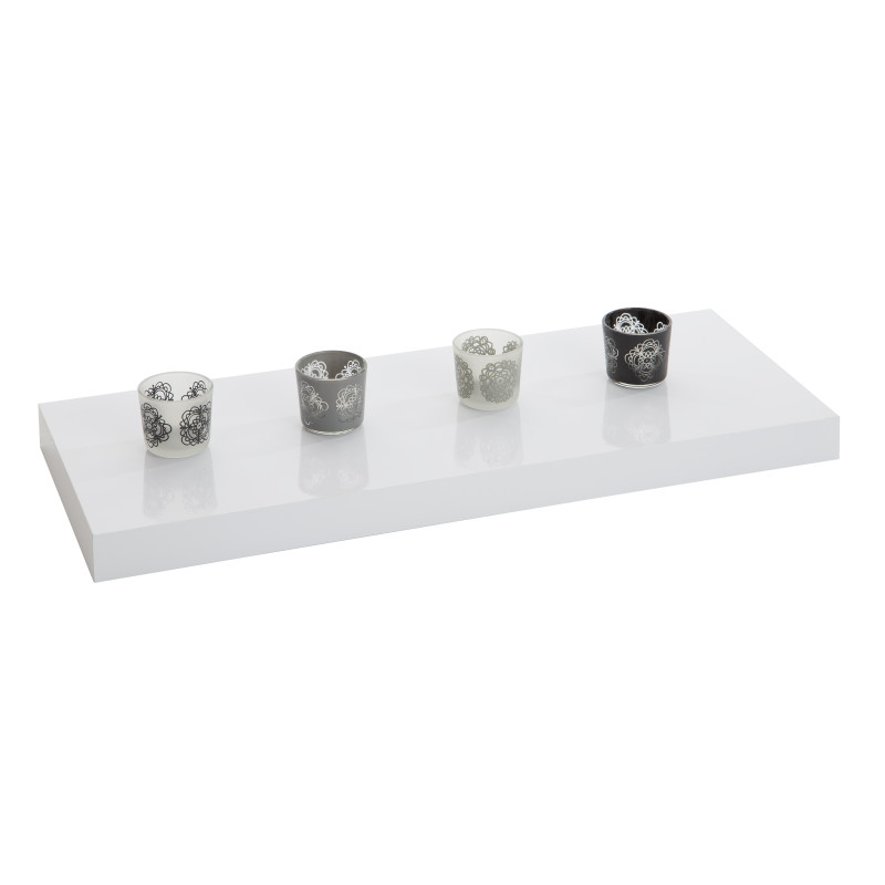 Tablette murale blanche brillante 90 x 23,5 x 3,8 cm PRACTO HOME Tablette murale blanche brillante 90 x 23,5 x 3,8 cm PRACTO HOME