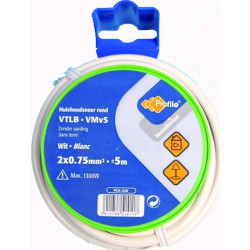 Câble VTLB 2x0.75mm² Blanc 5m – Usage Polyvalent | PROFILE
