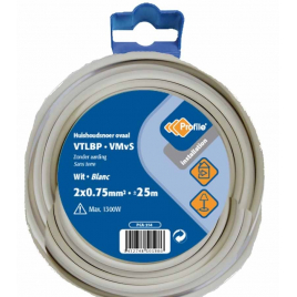 Câble VTLBP 2 x 0.75 mm² 25 m blanc PROFILE