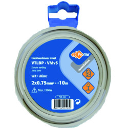 Câble VTLBP 2x0.75mm² Blanc 10m – Idéal Éclairage | PROFILE