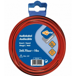Câble audio 2 x 0,75 mm² 10 m rouge et noir PROFILE