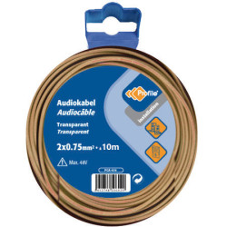 Câble audio transparent 2x0,75mm² 10m – Son Clair | PROFILE