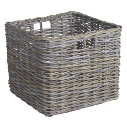 Panier à bûches rotin carré – Rangement pratique | PRACTO HOME

