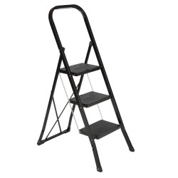 Escabelle Color Step noire 3 marches – stable et sûre | ESCALO