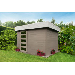 Abri de jardin en bois Oslo moderne porte coulissante 3x2 m | SOLID
