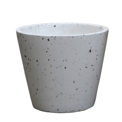 Pot conique terrazzo blanc Ø36cm – Élégance jardin | POTTERIE