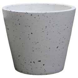 Pot conique blanc en terrazzo Ø 43 x 37 cm