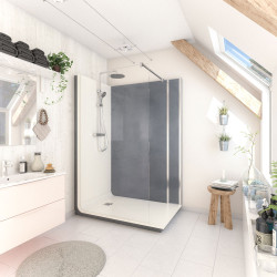 Cabine de douche Serenity Béton 80x140 cm – Douche Simple | AYOR BATHROOM