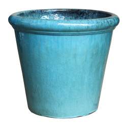 Pot conique bleu océan – Élégance naturelle | POTTERIE