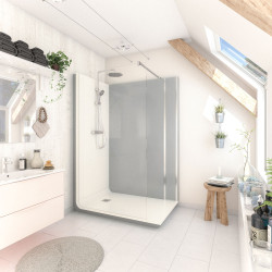 Cabine de douche Serenity Ciment 80x140 cm – Douche Simple | AYOR BATHROOM