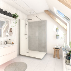 Cabine de douche Serenity Gris 80x140cm - Simple & Élégante | AYOR BATHROOM