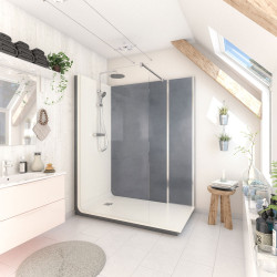Cabine de douche Serenity Béton 80x160 cm – Douche Simple | AYOR BATHROOM
