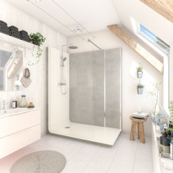 Cabine de douche Serenity Gris 80x160 cm – Douche Simple | AYOR BATHROOM