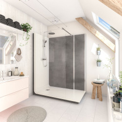 Cabine de douche Serenity charbon 90x160 cm – Douche Simple | AYOR BATHROOM