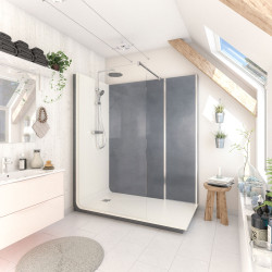 Cabine de douche Serenity Béton 90x170 cm – Douche Simple | AYOR BATHROOM
