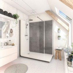 Cabine de douche Serenity Charbon 90x170cm – Douche Simple | AYOR BATHROOM