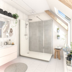 Cabine de douche Serenity Gris 90x170cm – Douche Simple | AYOR BATHROOM