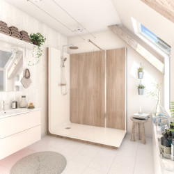 Cabine de douche Serenity bois 90x170 cm – Douche Simple | AYOR BATHROOM