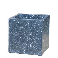 Pot Cubique Terrazzo Noir 29cm – Élégance Jardin | POTTERIE