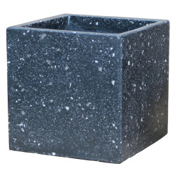 Pot Cubique Terrazzo Noir – Élégance Jardin | POTTERIE