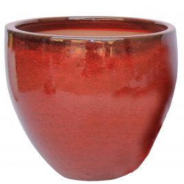 Pot en forme d'oeuf rouge Glazed Ø 42,5 x 37,5 cm