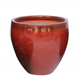 Pot en forme d'oeuf rouge Glazed Ø 34 x 31 cm