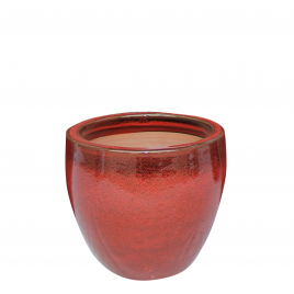 Pot en forme d'oeuf rouge Glazed Ø 22 x 19 cm