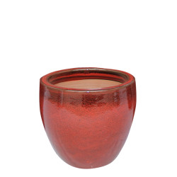 Pot en forme d'oeuf rouge Glazed Ø 22 x 19 cm