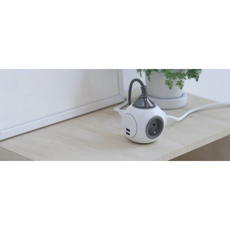 Prise powerball 4 x 16 A + 2 prises USB CHACON