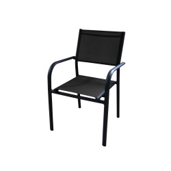 Fauteuil de jardin Duca graphite et noir