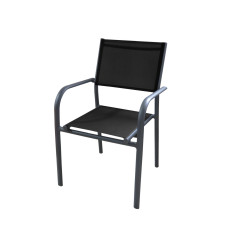 Fauteuil de jardin Duca gris et noir