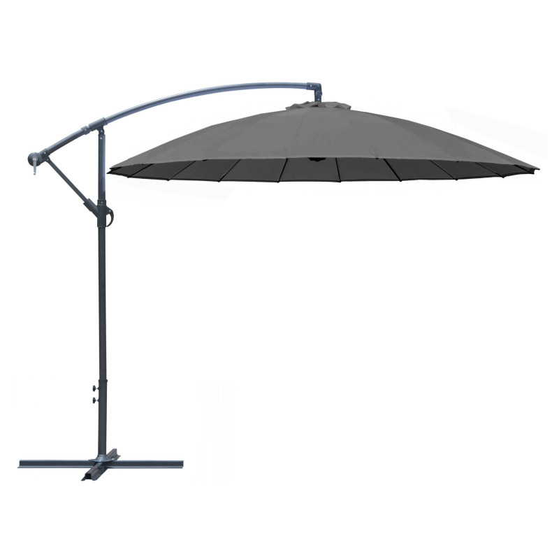 Parasol déporté Pagode gris Ø 300 cm