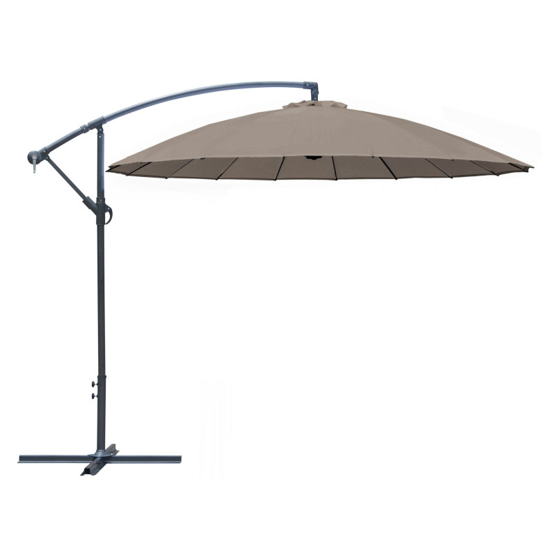 Parasol déporté inclinable avec manivelle Pagode gris Ø 300 cm