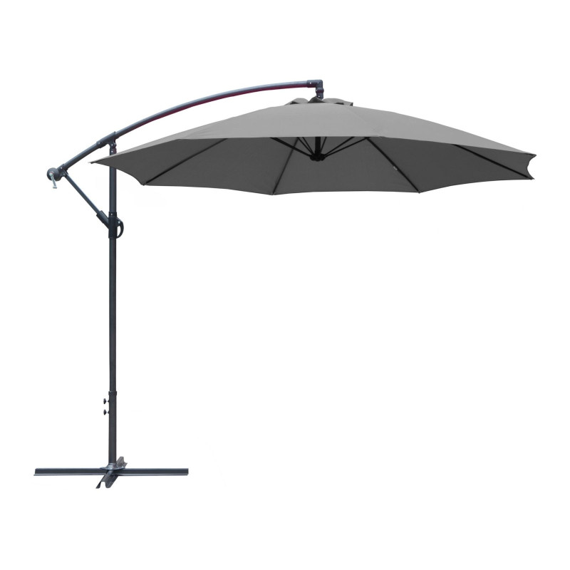 Parasol déporté inclinable avec manivelle Pagode gris Ø 300 cm