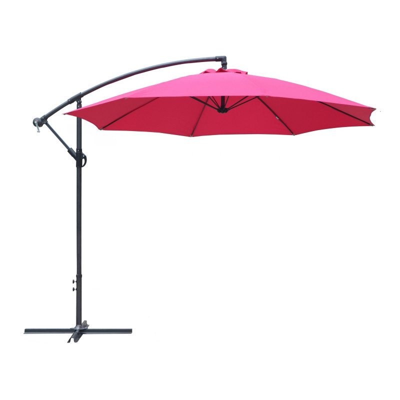 Parasol déporté inclinable avec manivelle taupe Ø 300 cm