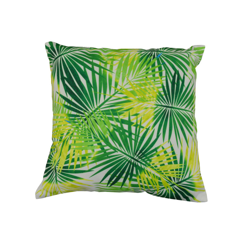 Coussin déhoussable Végétal vert 45 x 45 cm