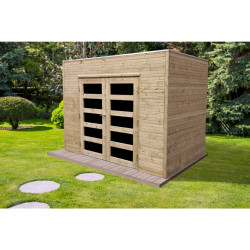 Abri de jardin bois Capri 2,98x1,98m traité | SOLID