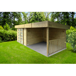 Abri de jardin bois Arhus 28mm 3.3x2.45m traité | SOLID