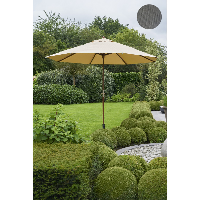 Parasol droit taupe avec manivelle Ø 300 cm