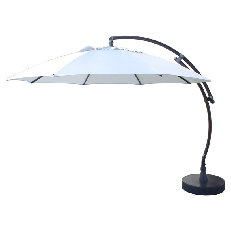 Parasol déporté et inclinable Easy Sun taupe clair Ø 375 cm SUNGARDEN