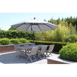 Parasol déporté et inclinable Easy Sun taupe clair Ø 375 cm SUNGARDEN
