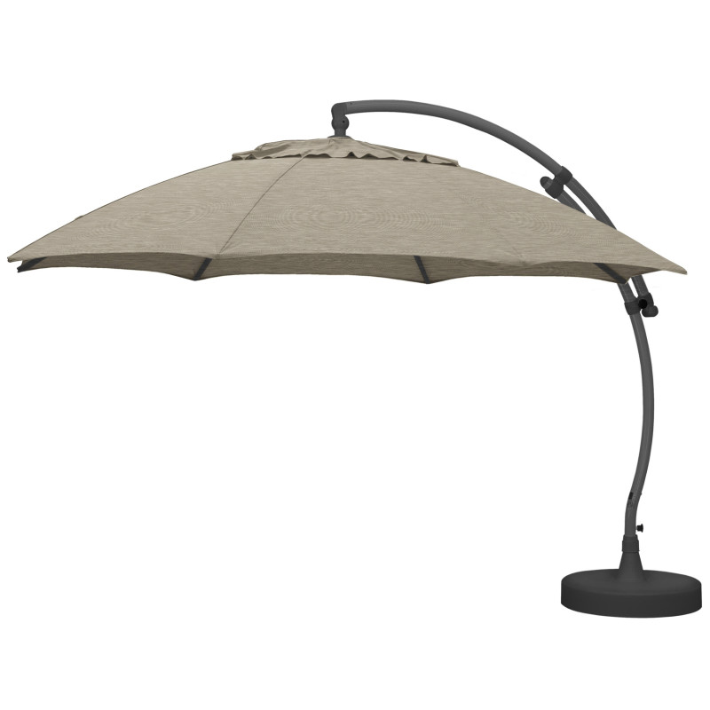 Parasol déporté et inclinable Easy Sun bleu pétrole Ø 375 cm SUNGARDEN